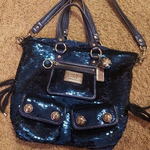 Coach poppy spotlight sequins purse